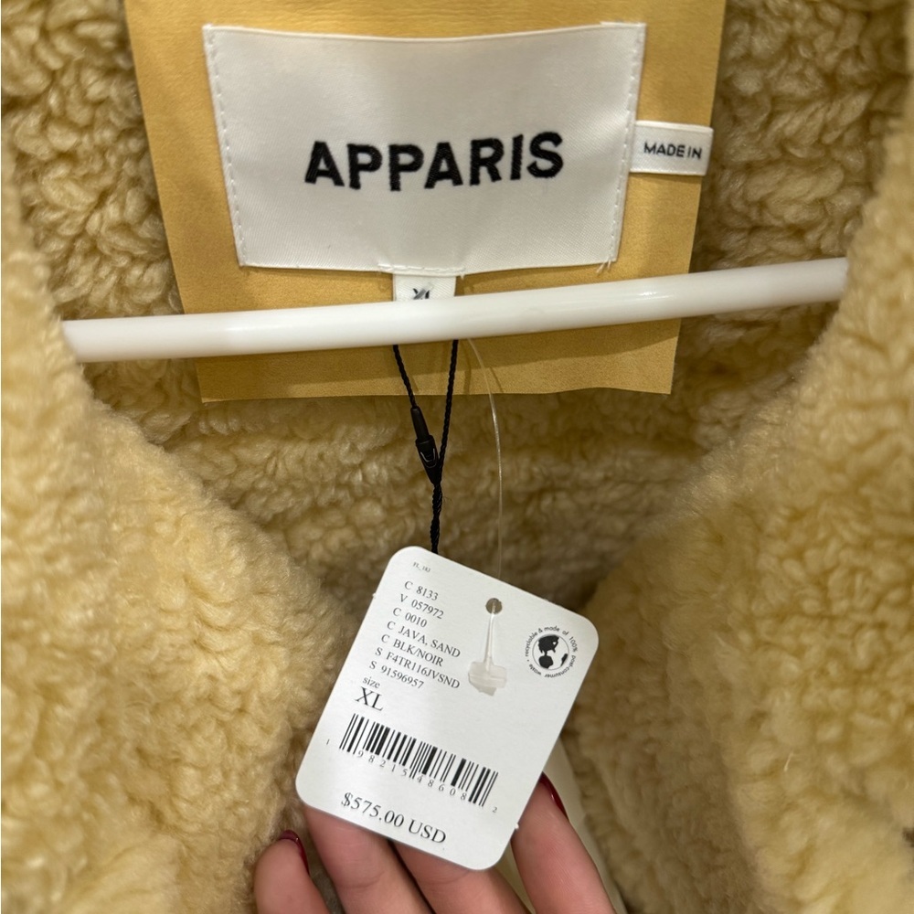 NWT APPARIS FREE PEOPLE JAY SUPPLE SANS LEATHER BONDED COAT